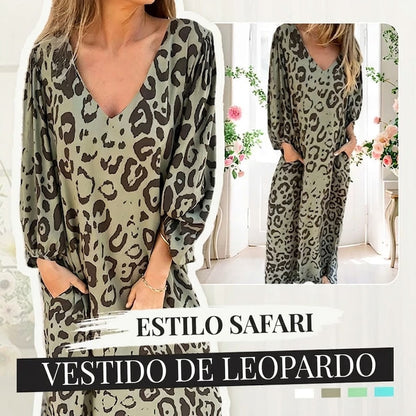 Vestido Safari Mujer Estampado Animal Corte Chic