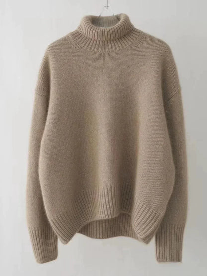 Jersey Mujer de Cachemir Cuello Alto Corte Atemporal