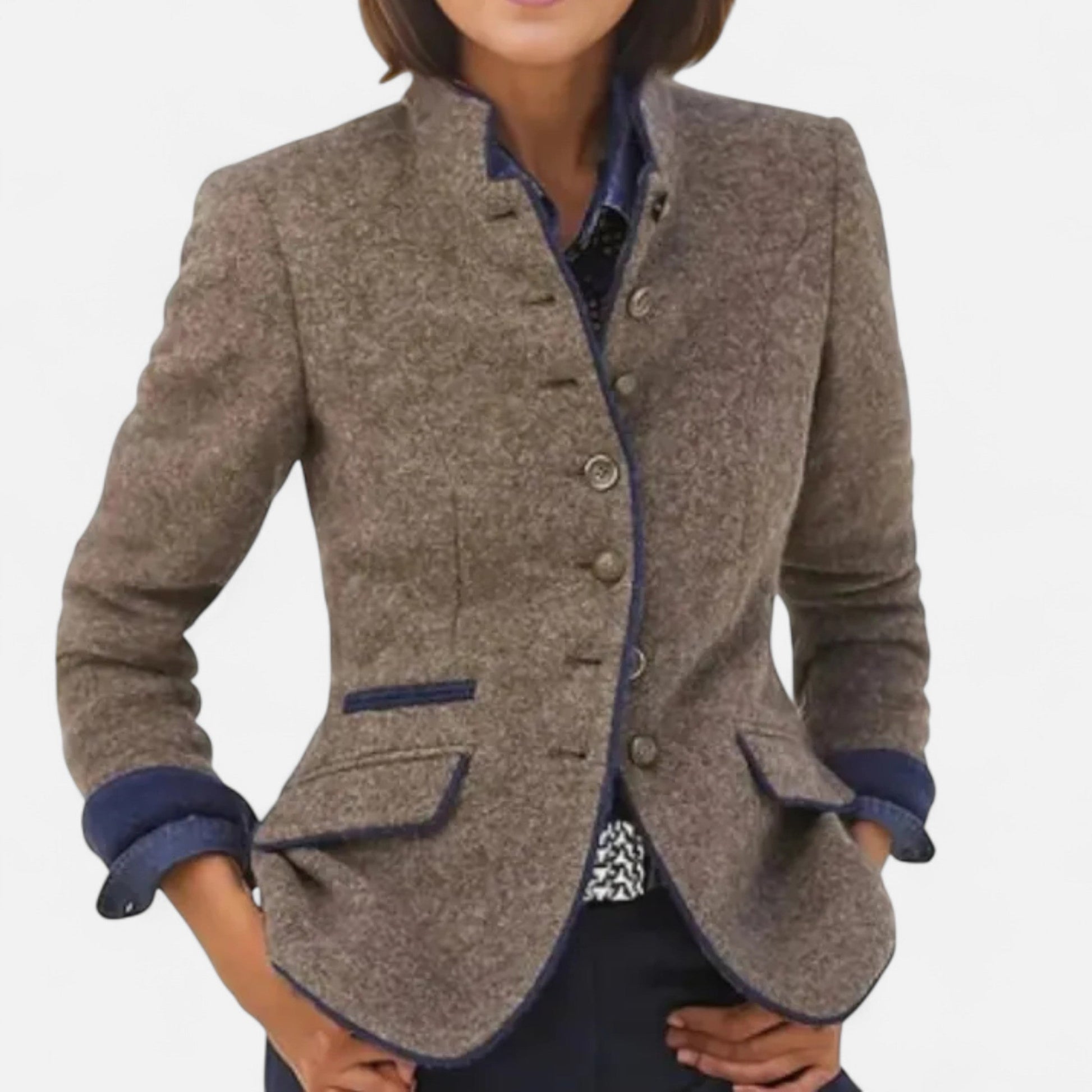 Abrigo Mujer Lana Imitación Corte Elegante Invierno - Mavetta