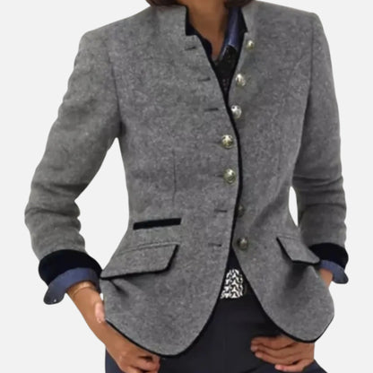 Abrigo Mujer Lana Imitación Corte Elegante Invierno
