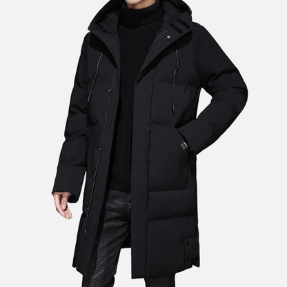 Chaqueta Hombre Acolchada Larga Invierno con Capucha