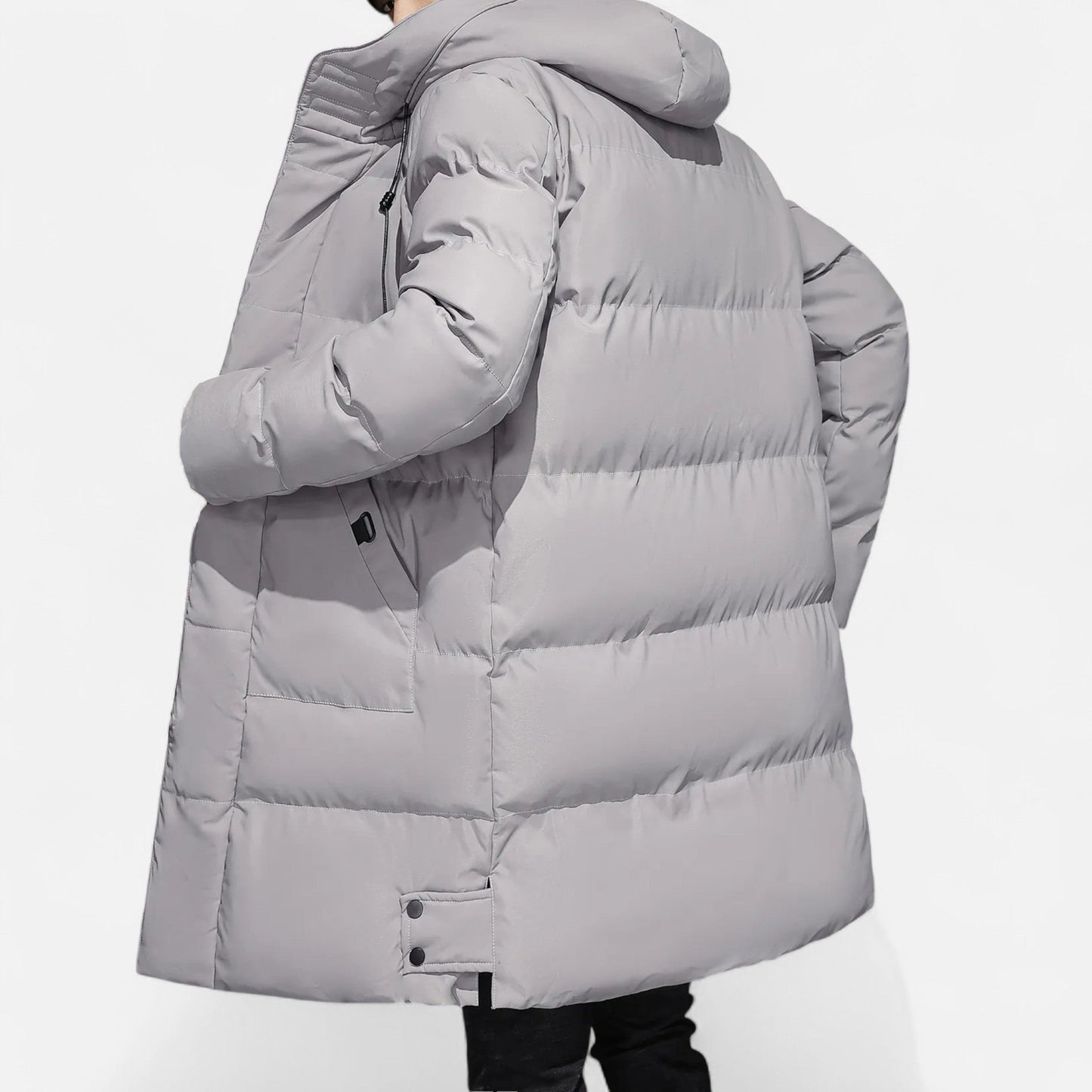 Chaqueta Hombre Acolchada Larga Invierno con Capucha