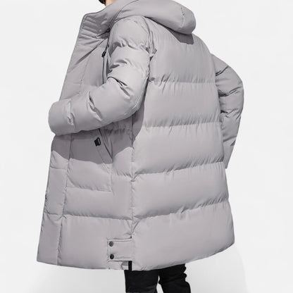 Chaqueta Hombre Acolchada Larga Invierno con Capucha
