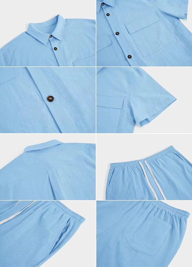 Conjunto Veraniego Hombre Camiseta Algodón y Pantalón Corto