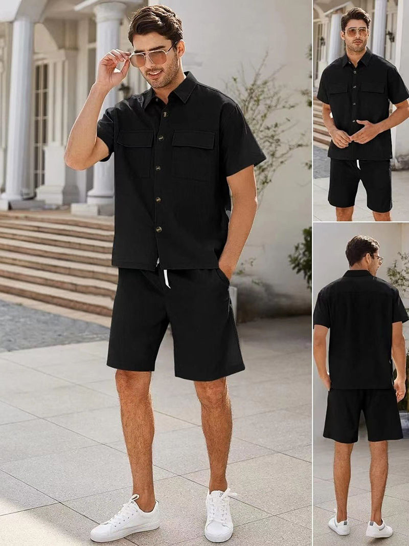 Conjunto Veraniego Hombre Camiseta Algodón y Pantalón Corto