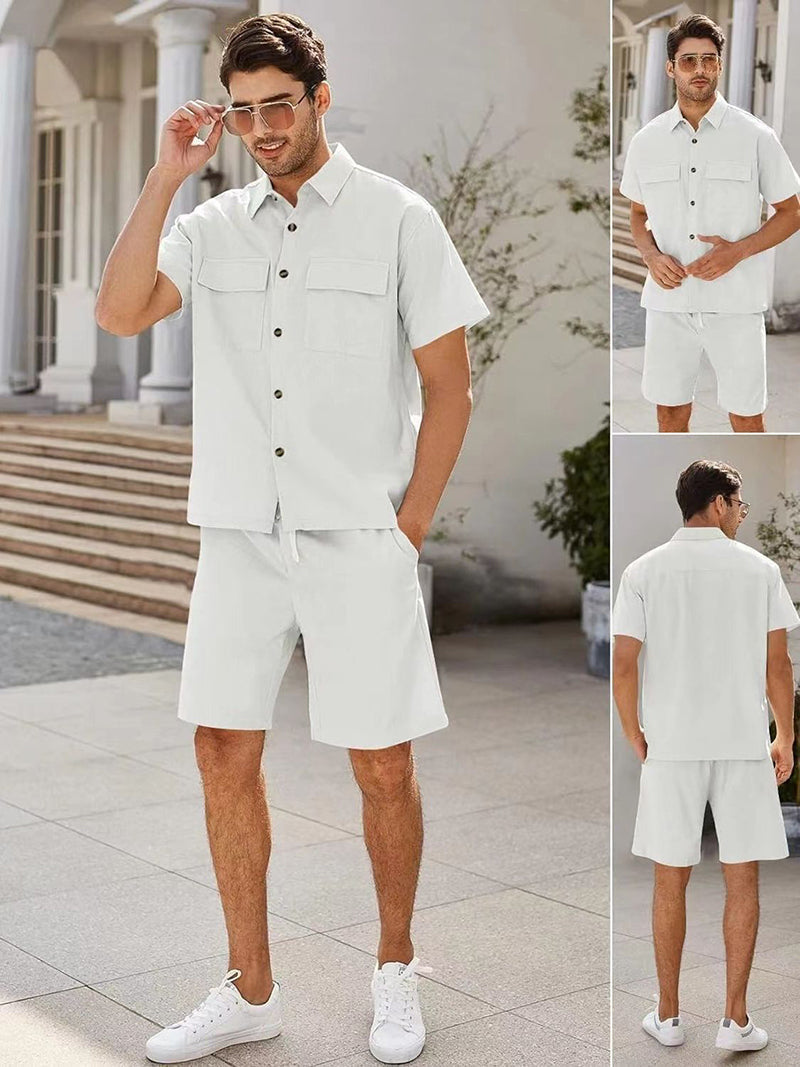 Conjunto Veraniego Hombre Camiseta Algodón y Pantalón Corto