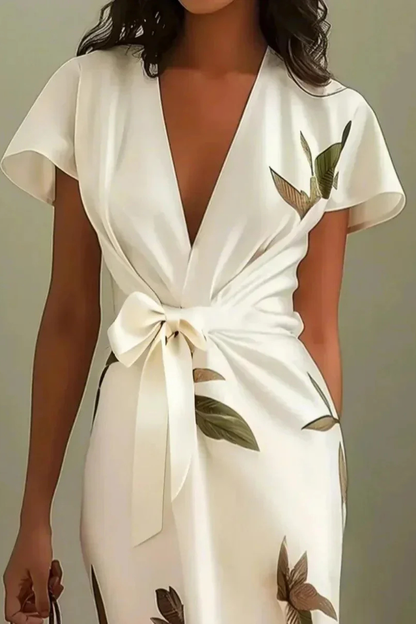 Vestido midi mujer cruzado verano elegante