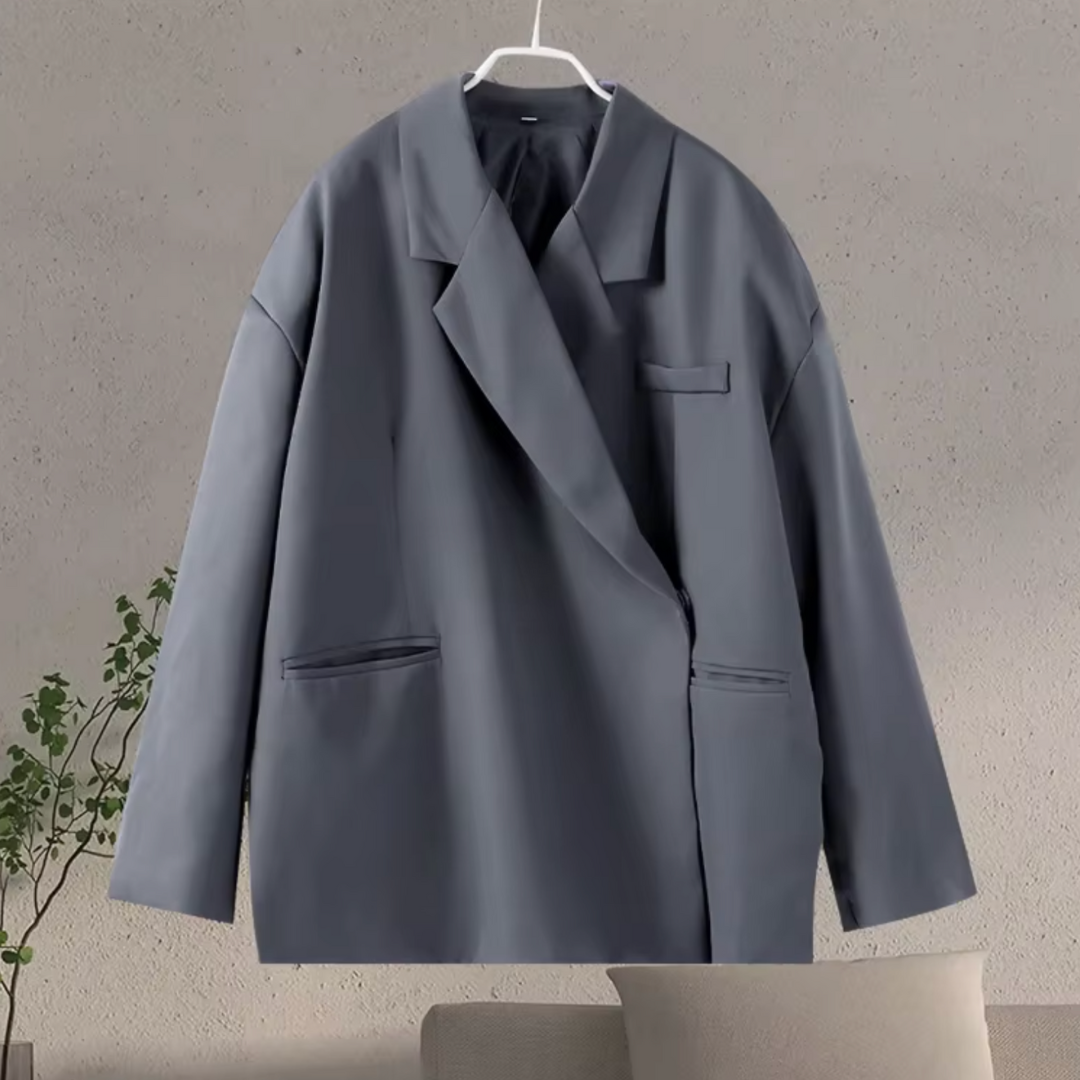 Blazer Mujer Manga Larga Solapa de Muesca Cierre Botón