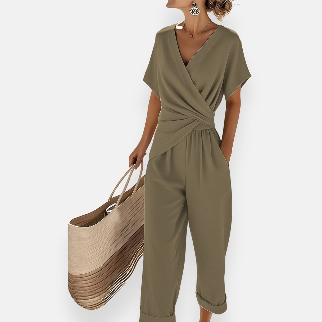 Conjunto Mujer Cruzado y Pantalón Largo Elegante