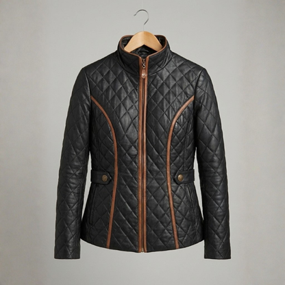 Chaqueta Mujer Acolchada Con Cremallera Abrigada