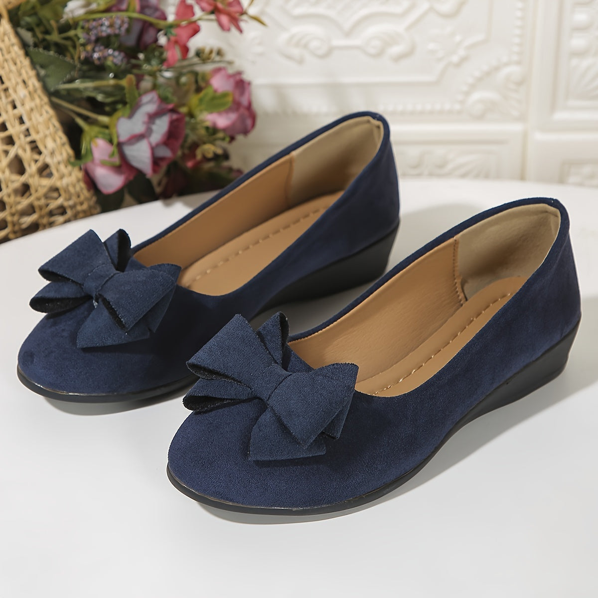 Zapatos planos mujer ortopédicos con lazo plantilla ergonómica