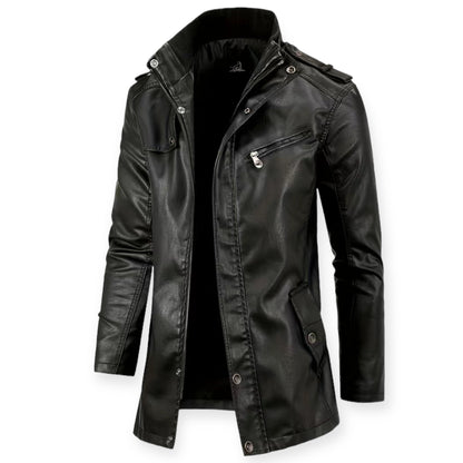 Chaqueta Hombre de Cuero con Cremallera Ajuste Regular - Mavetta