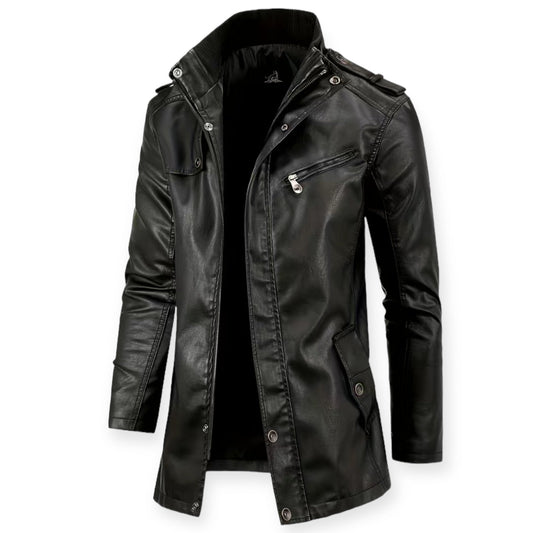 Chaqueta Hombre de Cuero con Cremallera Ajuste Regular - Mavetta