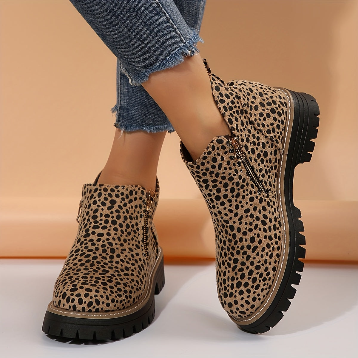 Botines Mujer Ortopédicos Suela Ergonómica Estampado Animal