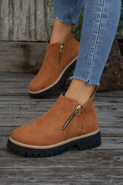 Botines mujer de piel y suela antideslizante