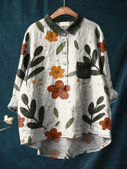 Camisa oversize hombre de algodón estampado artístico perros