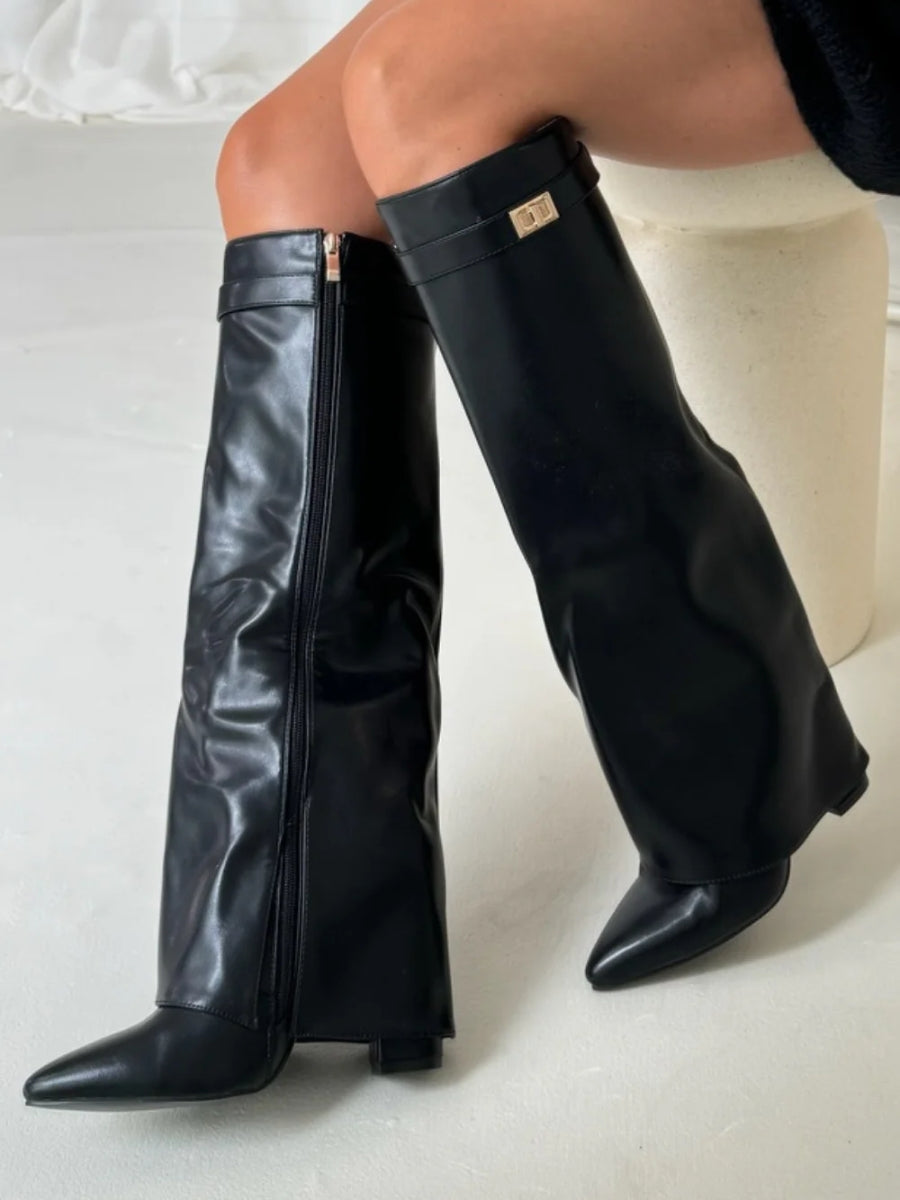 Botas mujer de piel suave y diseño cómodo cierre lateral
