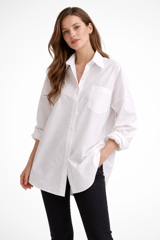 Blusa Mujer Oversized de Algodón con Botones y Manga Larga - Mavetta