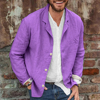 Chaqueta casual hombre de lino ligera