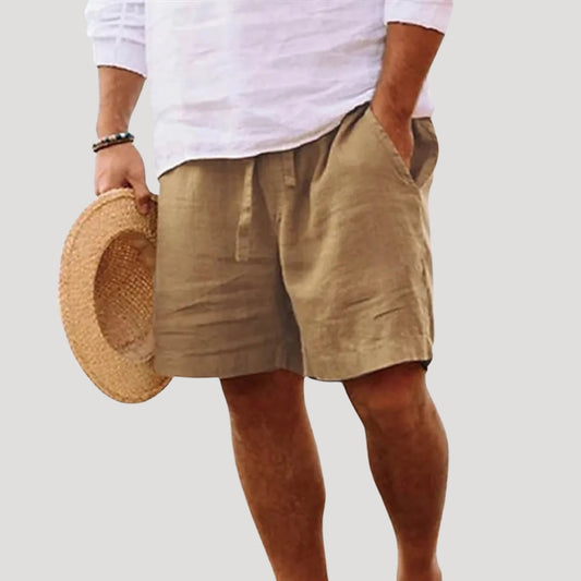 Pantalones Cortos Hombre de Lino Cintura Elástica Ajustable - Mavetta