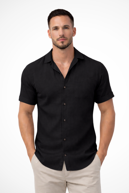 Camisa hombre manga corta botones verano ligera
