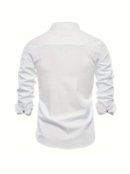 Camisa casual hombre botones manga larga entretiempo