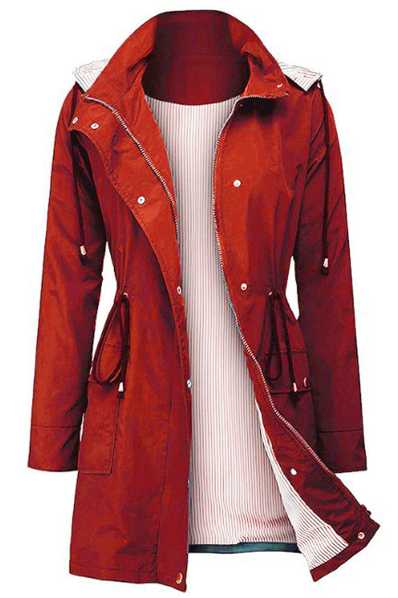 Chaqueta ligera mujer con capucha y cordón ajustable