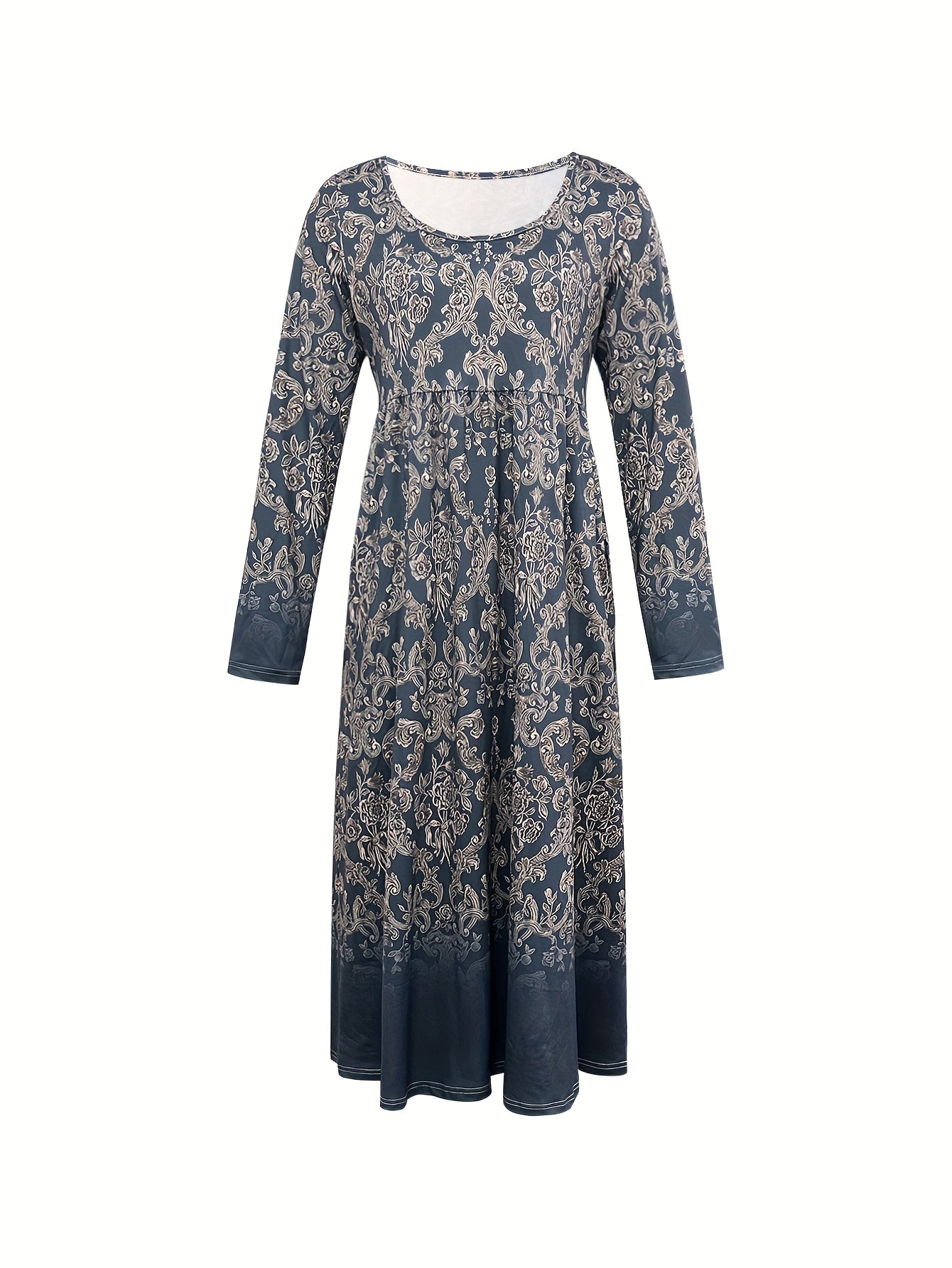 Vestido Midi Mujer Estampado Botánico Corte Ajustado