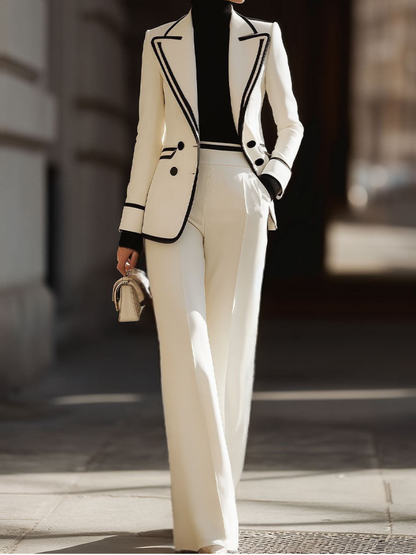 Conjunto Mujer con Blazer Cruzado Elegante