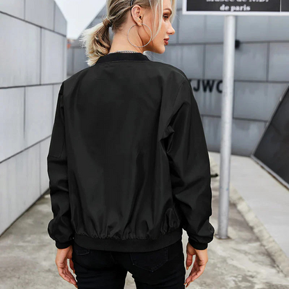 Chaqueta bomber mujer larga con cremallera ajustada