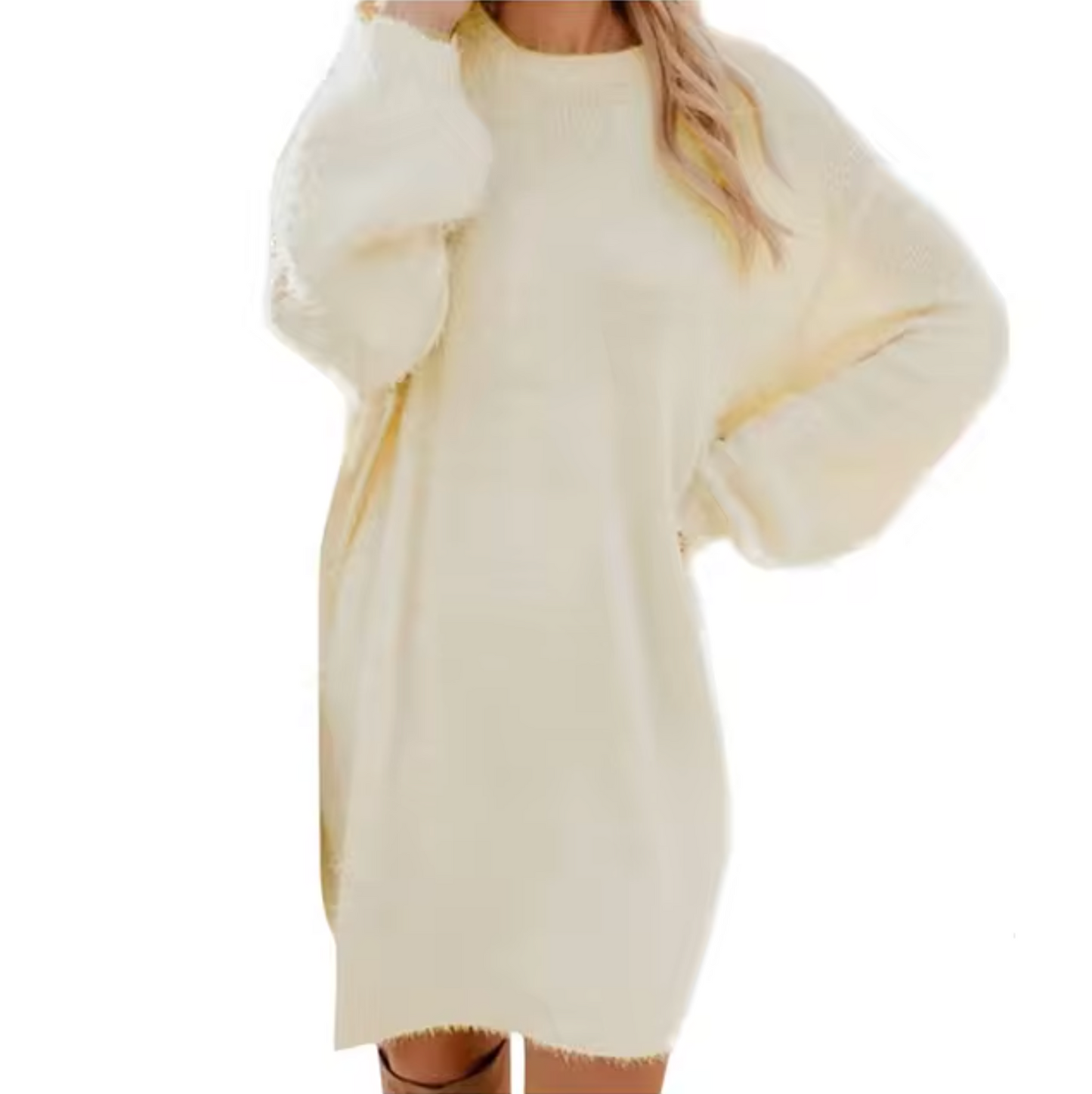 Vestido Casual Mujer de Punto Suave Ajuste Regular