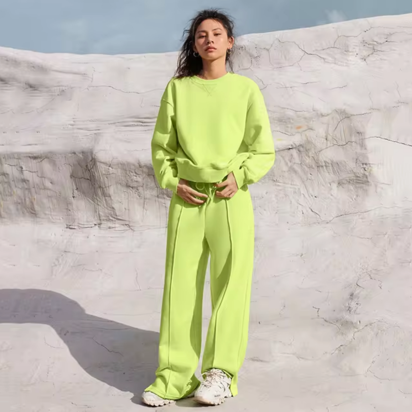 Conjunto Mujer Casual Suéter y Pantalón Punto Ajustado