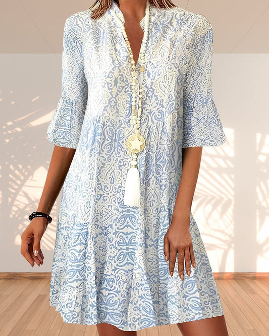 Vestido verano mujer escote en V corte fluido - Mavetta