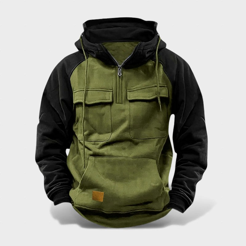 Sudadera hombre con capucha tejido cálido diseño bicolor casual - Mavetta