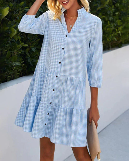 Vestido midi mujer Algodón Botones Veraniego - Mavetta