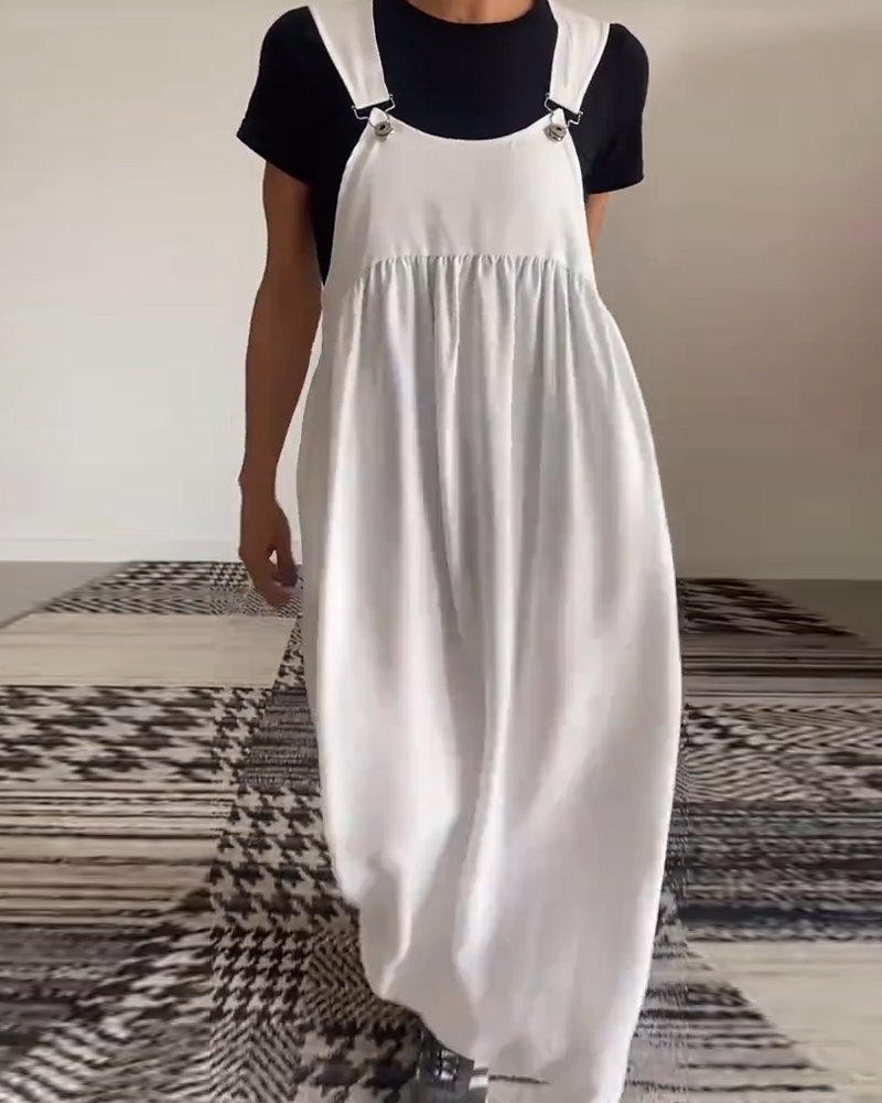 Vestido Mujer Ligero Fluido Detalles Modernos Ajuste Suelto