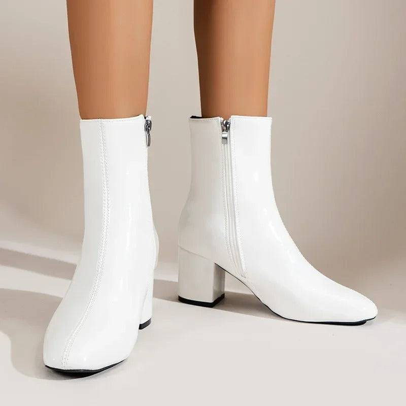 Botines Mujer Tacón Ancho Cremallera Lateral - Mavetta