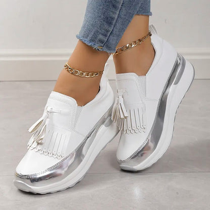 Zapatillas Mujer con Plataforma y Detalles de Flecos