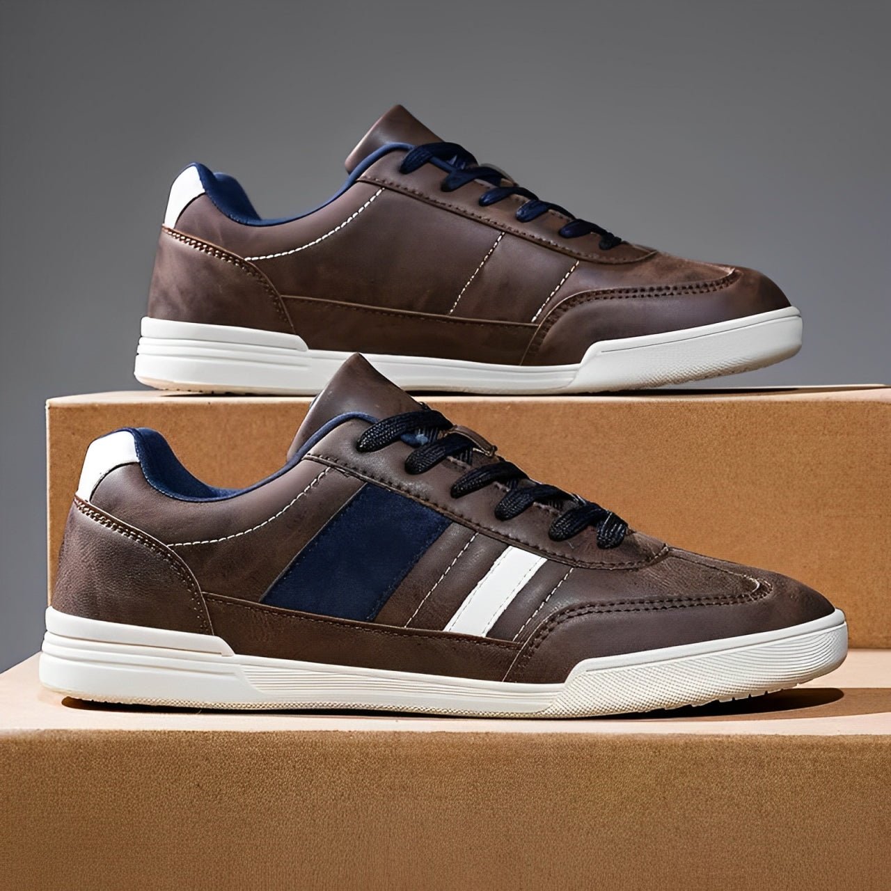 Zapatillas Casual Hombre Punta Ancha Suela Plana Goma TPR