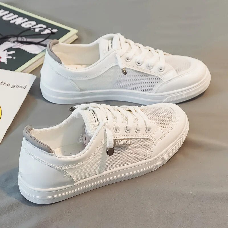 Zapatillas bajas mujer con paneles de malla transpirable