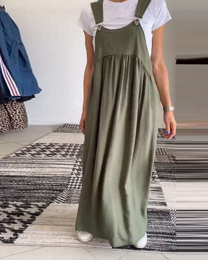 Vestido Mujer Ligero Fluido Detalles Modernos Ajuste Suelto
