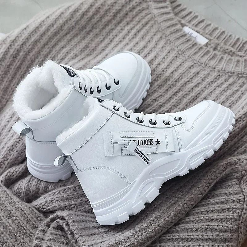 Botines mujer de invierno con estampado y puntera redonda