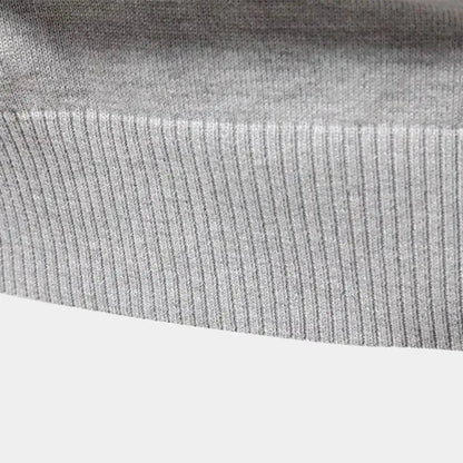 Jersey Hombre de Punto Suave Media Cremallera Cuello Alto