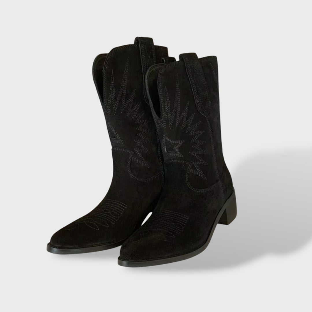 Botas Vaqueras Mujer de Piel Bordada Clásicas