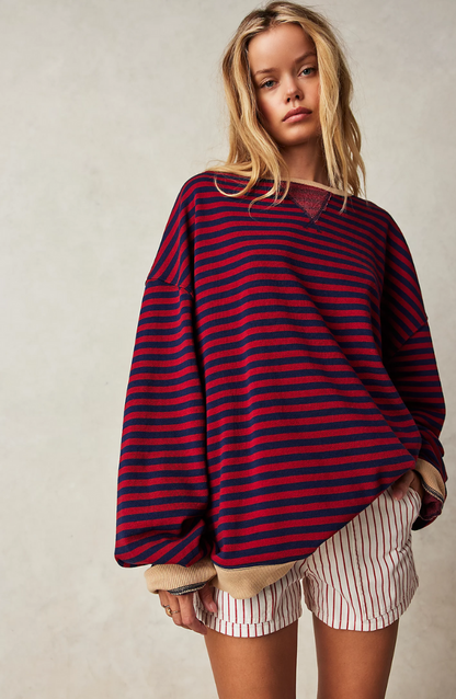 Jersey Mujer Primavera Rayas Cuello Redondo
