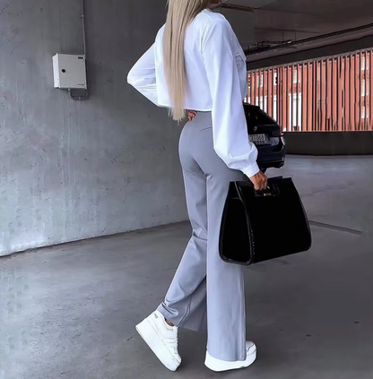 Conjunto Mujer Blazer Corto y Pantalón Formal