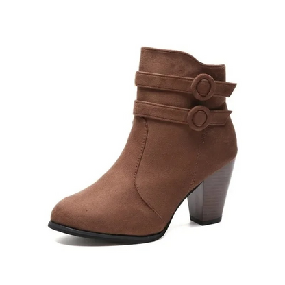 Botines Mujer de Tacón Alto con Correas Decorativas