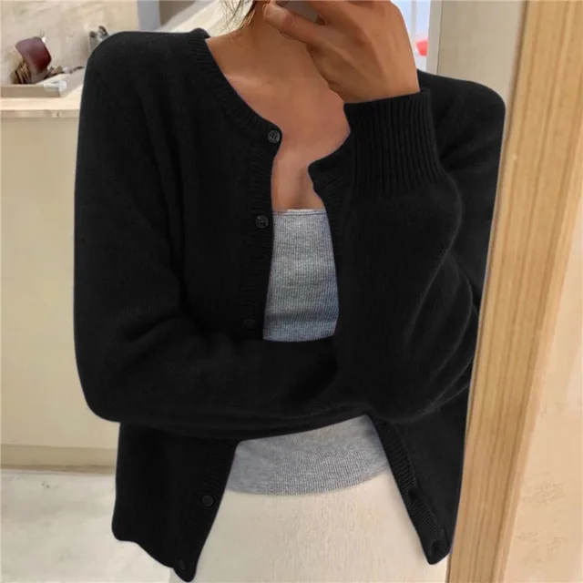 Chaqueta de punto mujer de cachemir suave ajuste cómodo