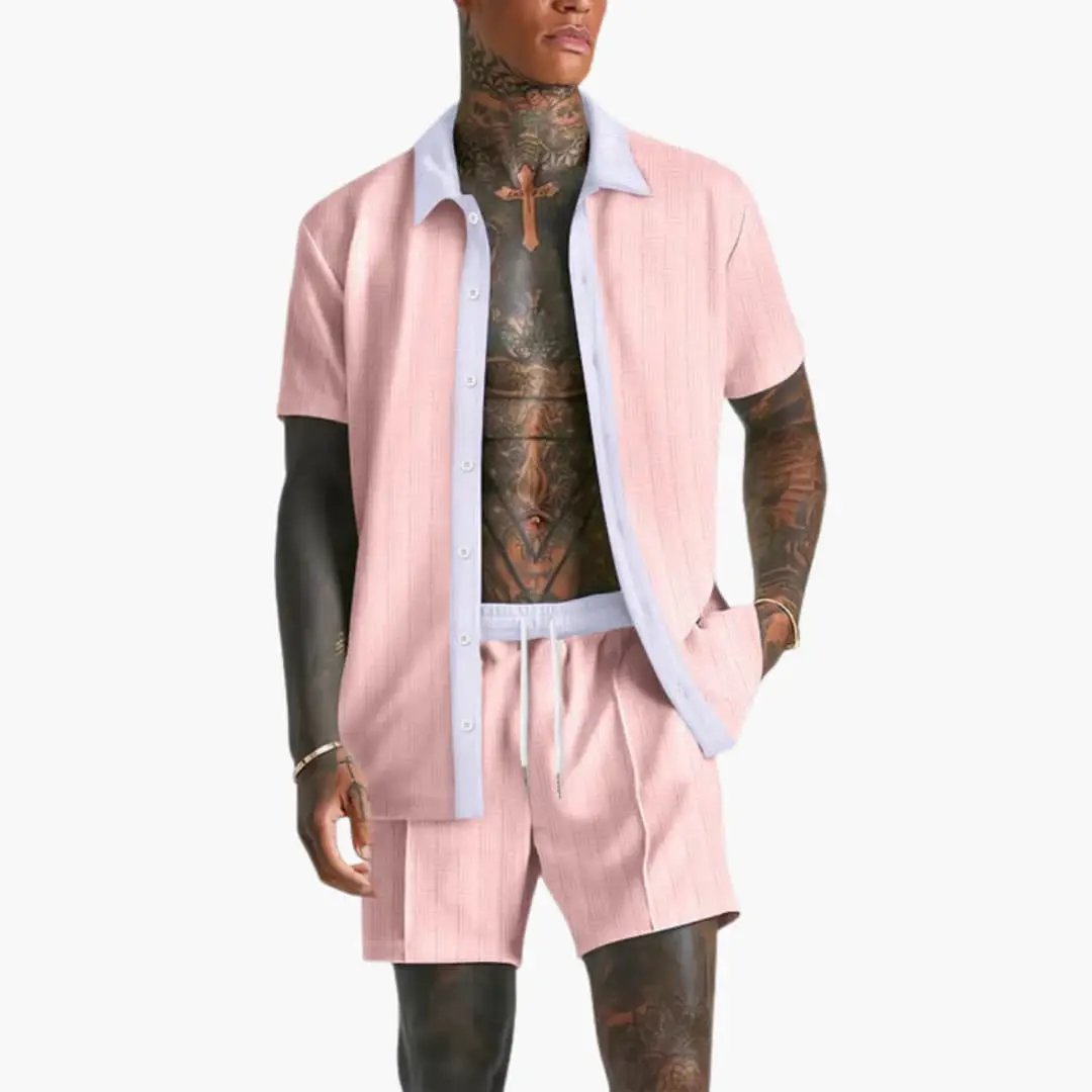 Conjunto verano hombre con shorts y cordón ajustable