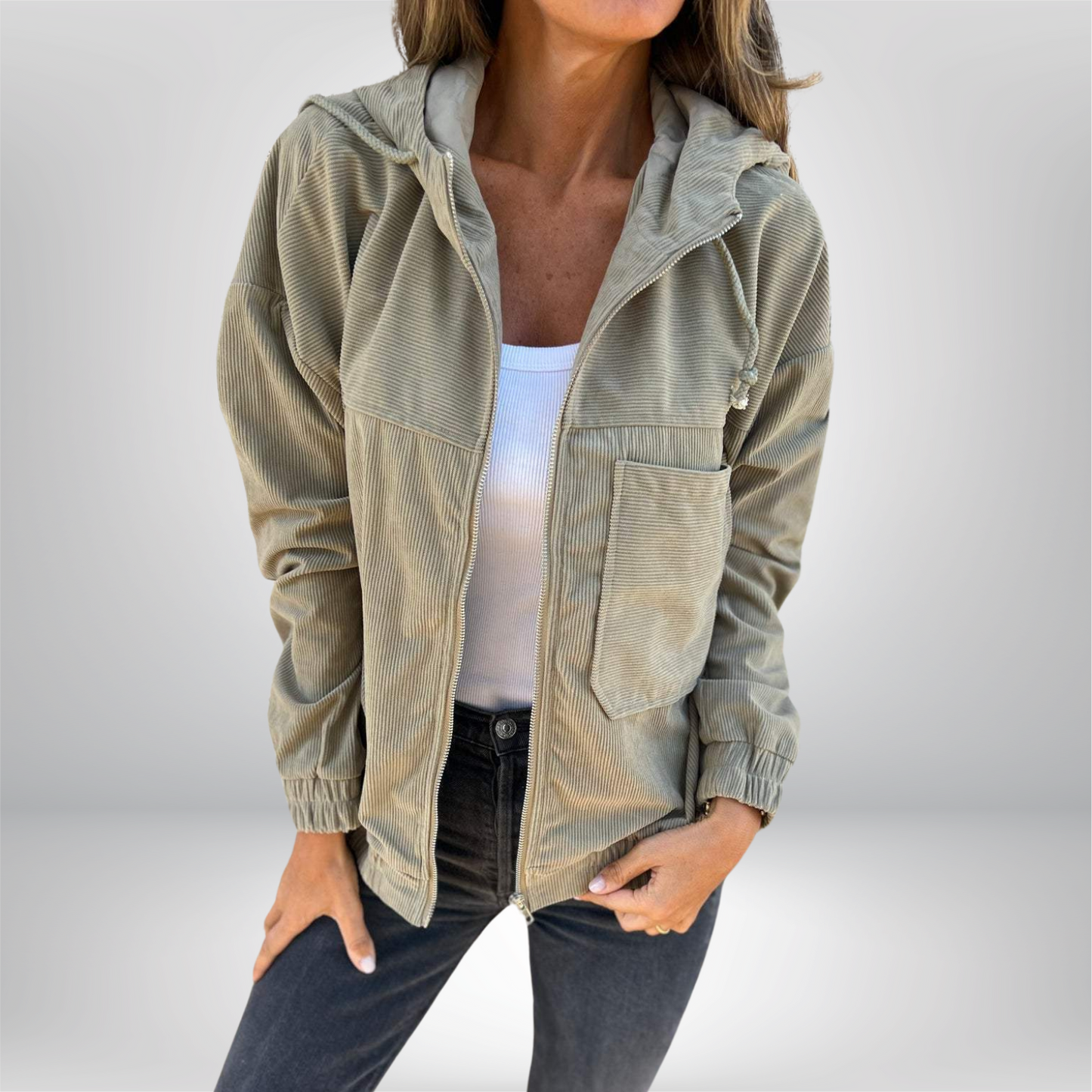 Chaqueta casual mujer corte regular